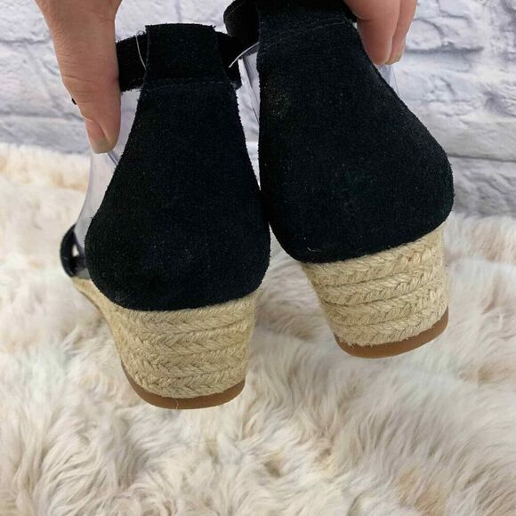 Splendid Sandals Womens 8.5 Black Suede Aria Wedge Espadrille - Picture 5 of 7
